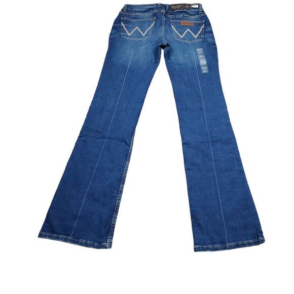 Wrangler Tall Retro Mae Mid Rise Bootcut Jeans Dark Wash Blue 9/30 x 36 Long - Picture 4 of 10